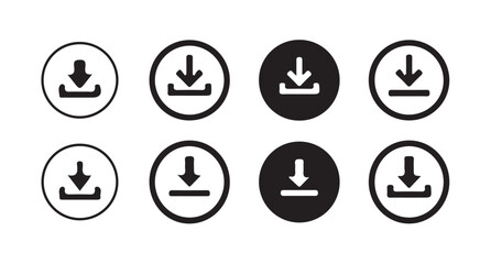Download and upload icon buttons set. Files download and upload icons symbol in line and flat style on white background. vector illustration eps 10.