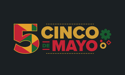 Cinco de Mayo in Mexico. Traditional mexican fiesta in May. National happy holiday with carnival, festival and parade. Latin american and spanish pattern. Illustration with sombrero. Vector poster