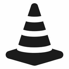 Traffic cone icon vector on white background.