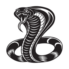 Fototapeta premium Cobra snake vector style silhouette.