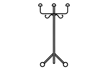 Coat Rack Leg Line Art Vector Illustration 