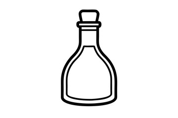 Cooking Oil Bottle Line Art Vector Illustration