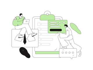 Communicate with consultants flat vector character concept operation hand drawn illustration
