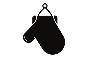 Hanging Oven Mitt Silhouette Vector Illustration
