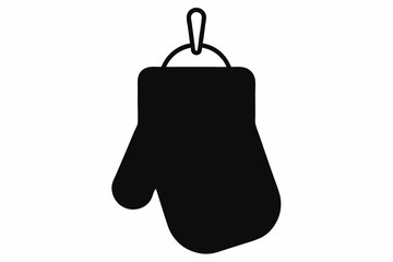 Hanging Oven Mitt Silhouette Vector Illustration