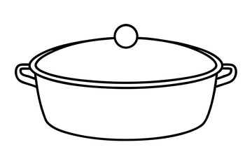 Pot Lid Line Art Vector Illustration  