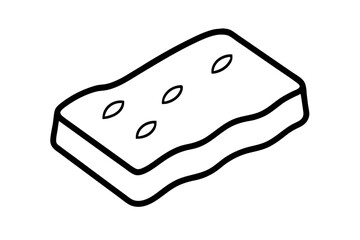 Scouring Pad Line Art Vector Illustration  