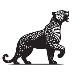 cheetah black Silhouette vector art Illustration with white background, Vintage engraving isolated leopard set panther illustration ink sketch. Africa wild cat cheetah background jaguar animal vector.