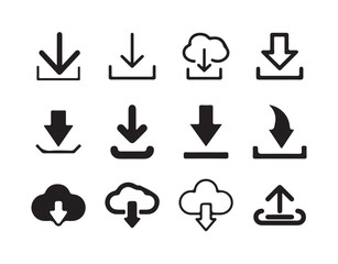 Download upload button icon. Upload icon. Down arrow bottom side symbol. Click here button.Cloud download and upload icon set.cloud arrow vector line art icon symbol. vector illustration eps 10.