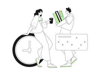 Communicate with consultants flat vector character concept operation hand drawn illustration
