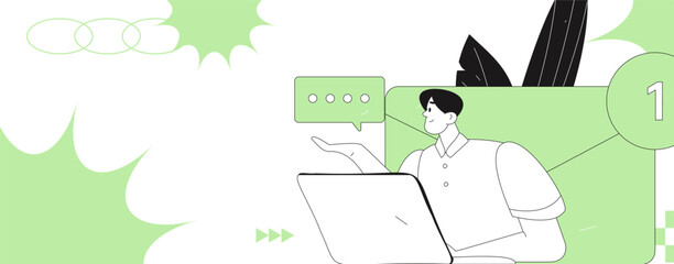 Communicate with consultants flat vector character concept operation hand drawn illustration
