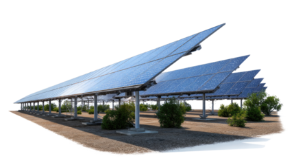 Solar Energy Field: A wide field of solar panels under a clear sky, a powerful symbol of sustainable energy, clean technology, and a brighter future for our planet.