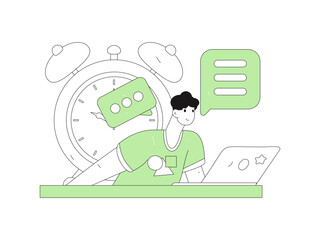 Communicate with consultants flat vector character concept operation hand drawn illustration
