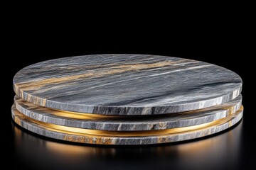 Obraz premium Round, Gray and Gold Marble Display