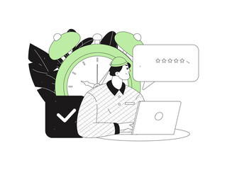 Communicate with consultants flat vector character concept operation hand drawn illustration
