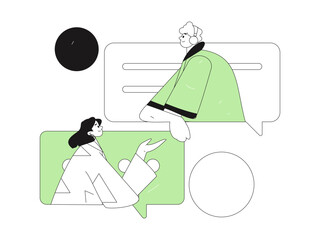 Communicate with consultants flat vector character concept operation hand drawn illustration
