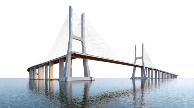 Vasco da Gama Bridge: A contemporary architectural marvel, this striking cable-stayed bridge gracefully spans the tranquil waters, embodying innovation and structural prowess.