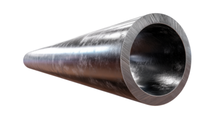 Metallic Pipe Perspective: A close-up shot presents a cylindrical metallic pipe, its surface reflecting the ambient light. This industrial component signifies strength, precision.