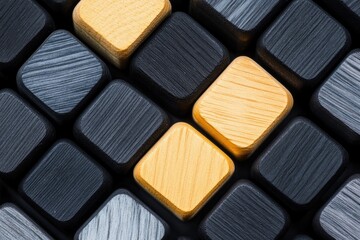 Fototapeta premium Geometric wood tiles
