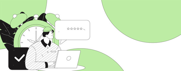 Communicate with consultants flat vector character concept operation hand drawn illustration
