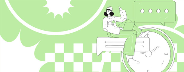 Communicate with consultants flat vector character concept operation hand drawn illustration
