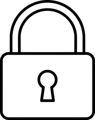 Outline Lock Icon - Black and White/Transparent
Simple Security Symbol - Lock Vector
Privacy and Protection Icon - Outline Style