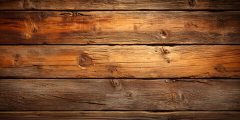 Fototapeta premium Wooden textured plank board background, showcasing the natural grain and knots of the wood