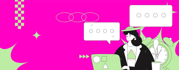 Communicate with consultants flat vector character concept operation hand drawn illustration
