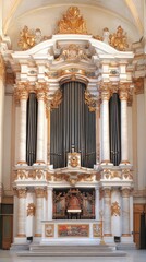 Obraz premium An ornate church organ