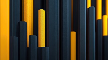 Abstract Yellow Black Columns.