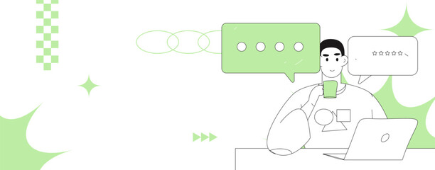 Communicate with consultants flat vector character concept operation hand drawn illustration
