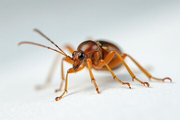 Fototapeta premium Close-up of a single insect on pure white background, white background, illustration