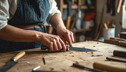 Crafting skills showcase artisan woodworking workshop studio photography creative atmosphere