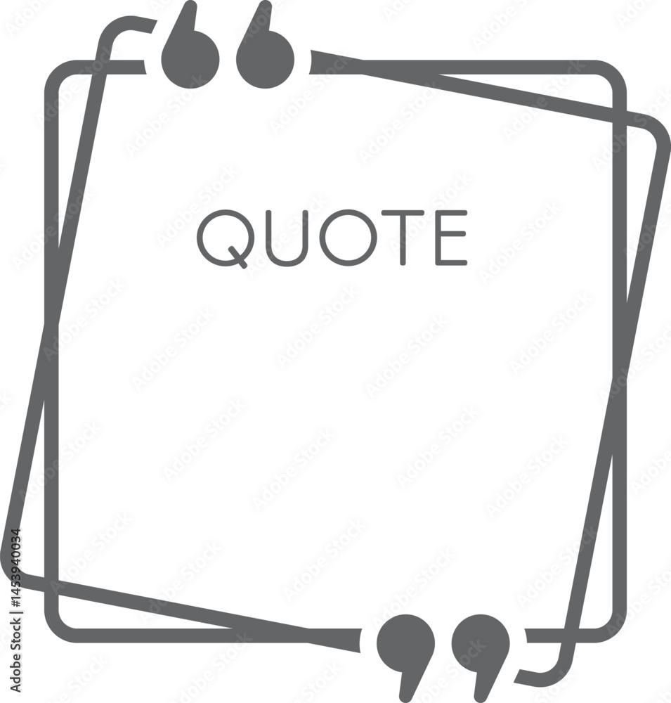 Poster square frame featuring quotation marks, with the word quote prominently centered, creating an ideal 