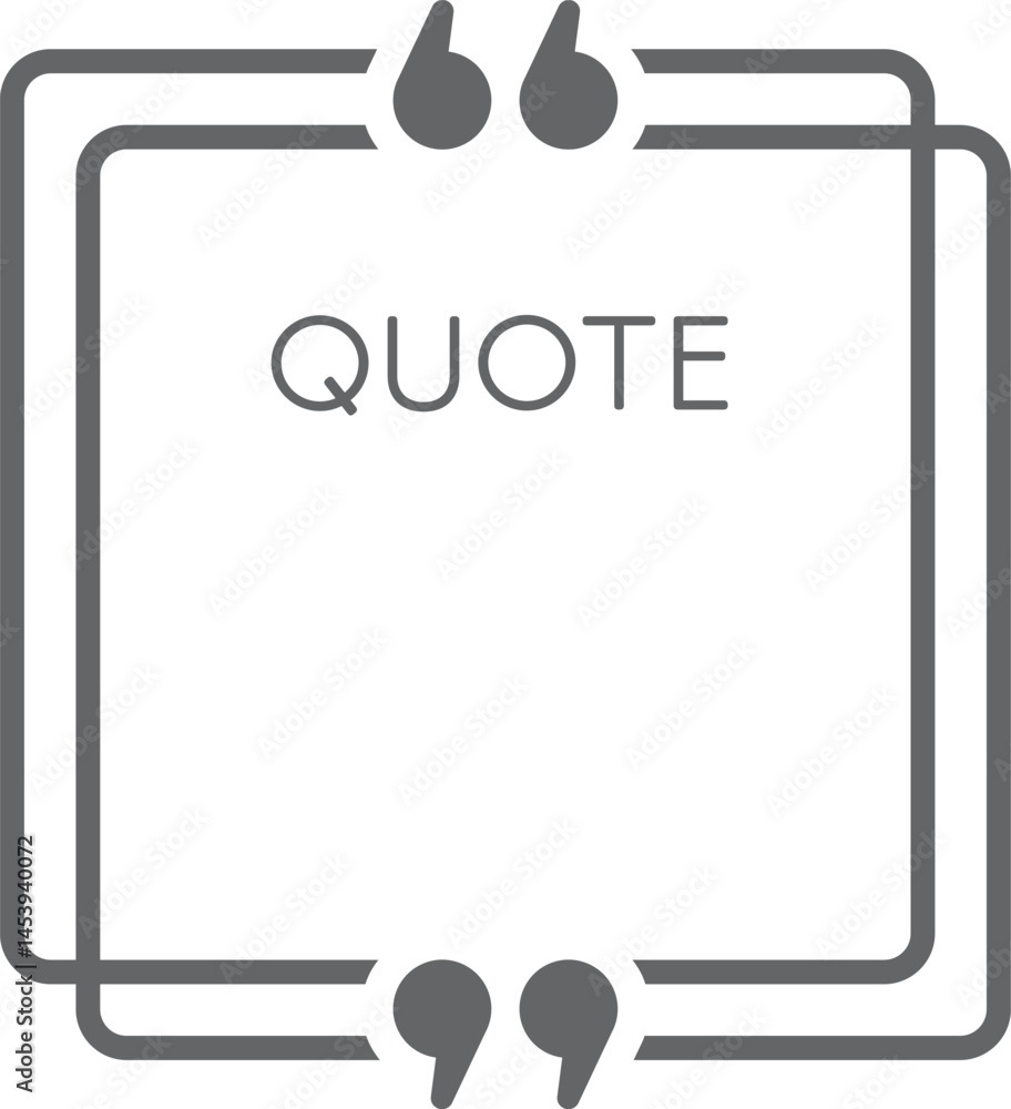 Poster empty quote frame featuring quotation marks, providing a perfect canvas for inspiring and motivation