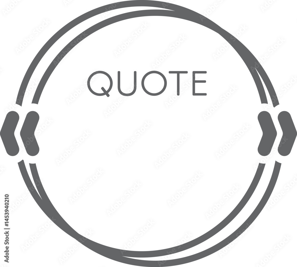 Poster circular frame featuring double quotation marks, inviting the addition of a quote within the center.