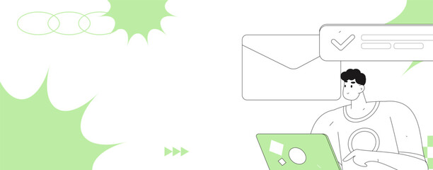 Communicate with consultants flat vector character concept operation hand drawn illustration
