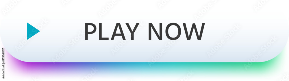 Poster play now button with a play symbol is inviting users to start playing a video or game immediately, o