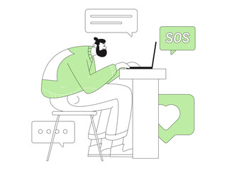 Communicate with consultants flat vector character concept operation hand drawn illustration
