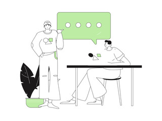 Communicate with consultants flat vector character concept operation hand drawn illustration
