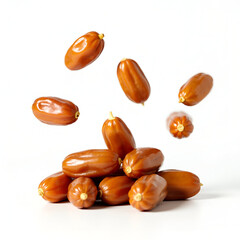 dates beans on white background