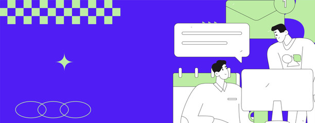 Communicate with consultants flat vector character concept operation hand drawn illustration
