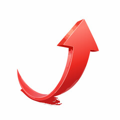 red arrow up line hand drawn on white isolated background vector icon