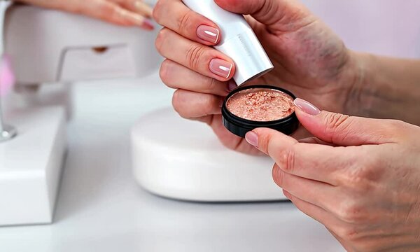 Nail Enhancement Tutorial Application of Glitter Gel