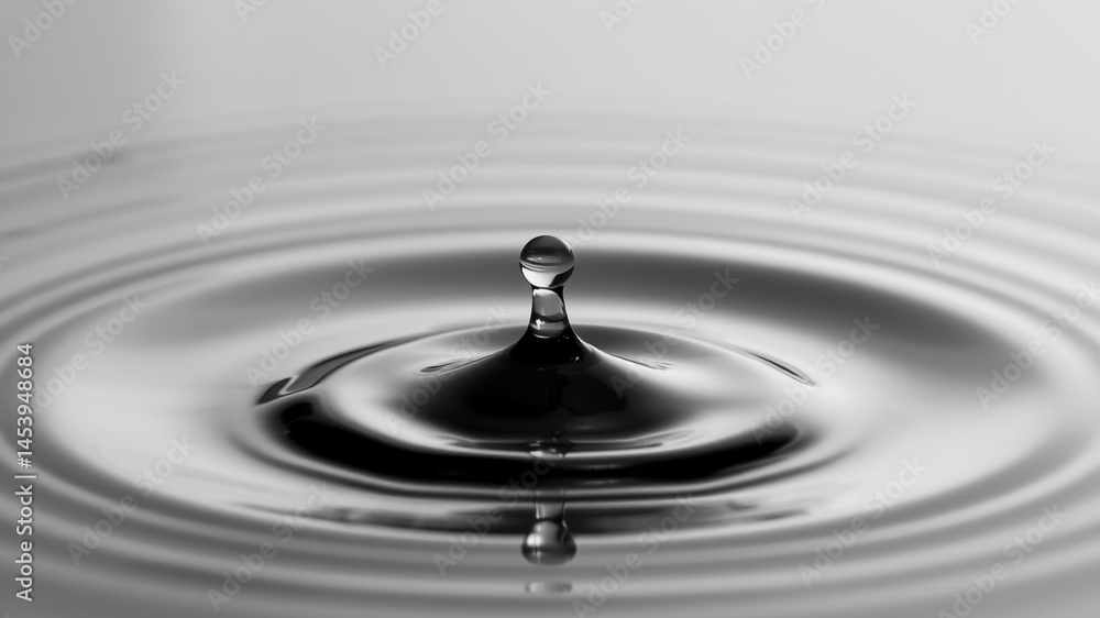 Poster a single water drop creates concentric ripples on a surface.