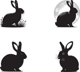 Silhouette of Rabbits