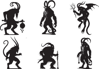 Krampus Figures Silhouettes