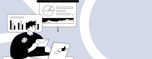 Communicate with consultants flat vector character concept operation hand drawn illustration
