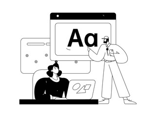 Communicate with consultants flat vector character concept operation hand drawn illustration
