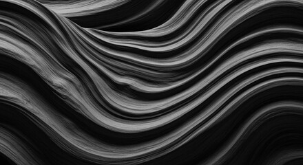 Abstract Black and White Swirling Rock Formation Natural Wave Pattern Texture